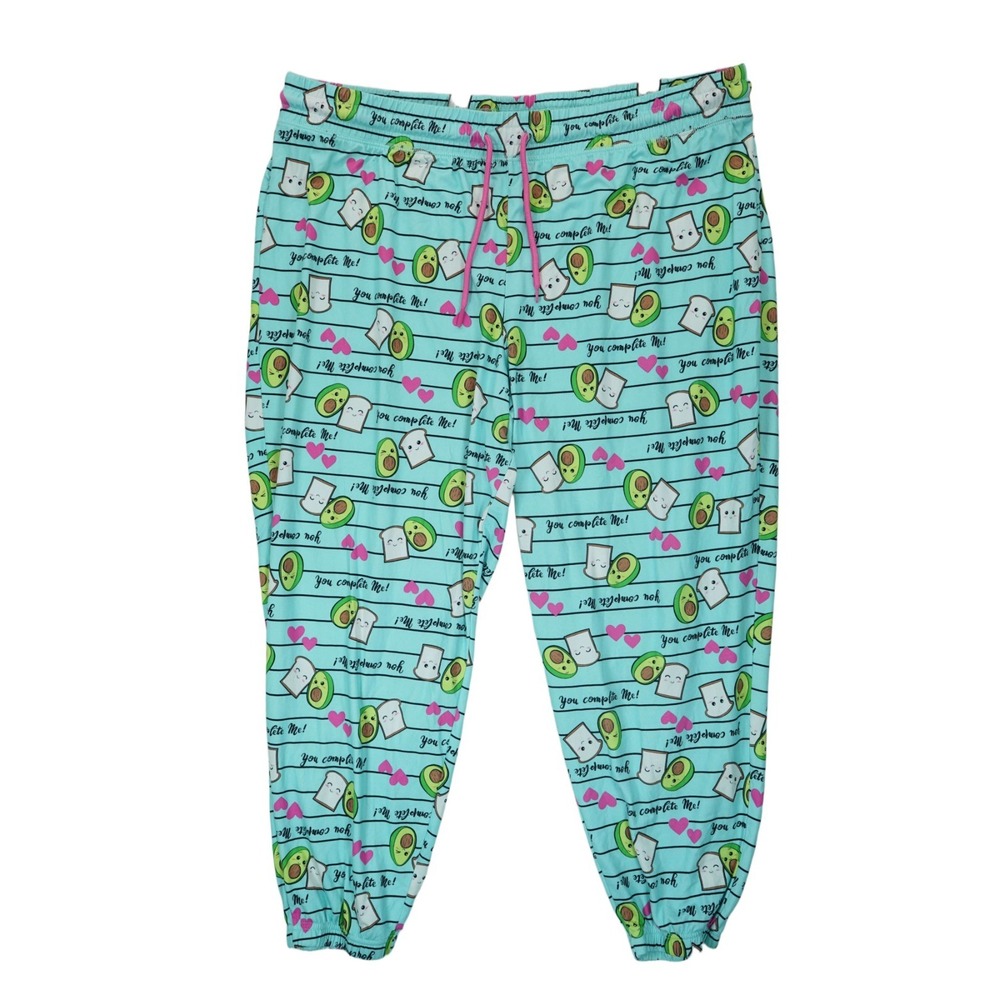 Womens Avocado & Toast Joggers Pajamas Sleep Pants Sleepwearโ Size 3X 22W-24W